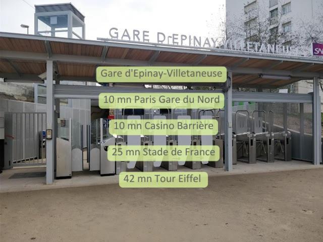 Parking Prive Gratuit - 15Mn Paris - Gare A Pied En 5Mn - Tout Equipee - Terrasse - Jardin - Stade De France - Casino D'Enghien - Hippodrome, Universite Epinay-sur-Seine Bagian luar foto
